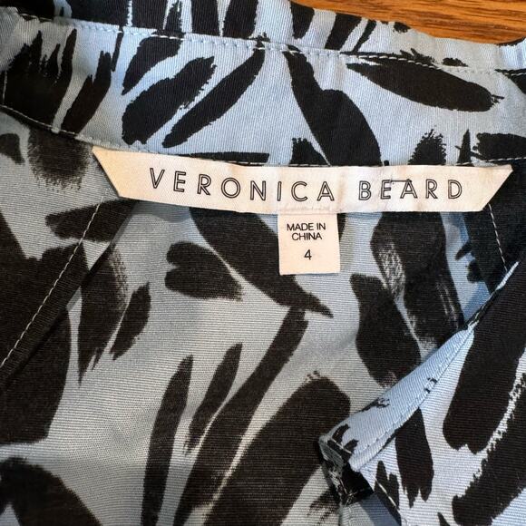 VERONICA BEARD blue mini Samy Printed Shirtdress size 4 - Picture 7 of 11